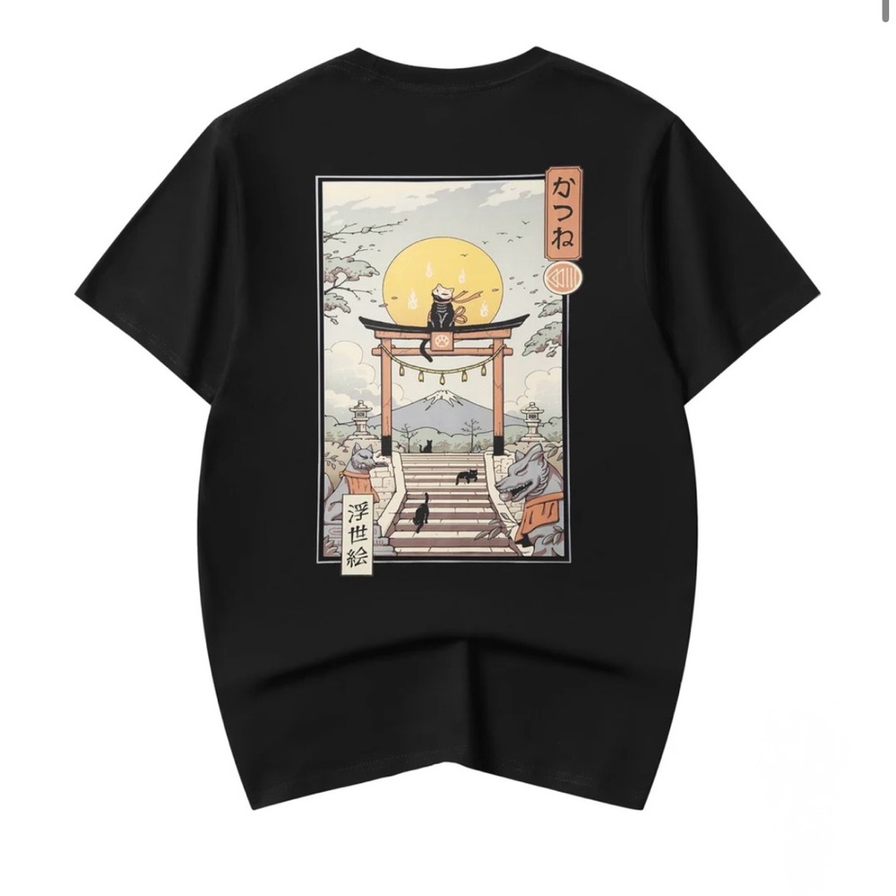 NIEPCE Black YET011 TORI CAT TEE Men’s Size Small